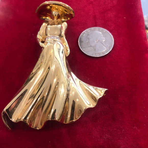 Jewelry - Lady in hat & dress signed
